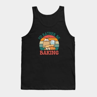 I'd Rather be Baking Baker Gift Retro Vintage Tank Top